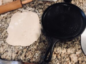 Dough for cast iron griddle pizza.