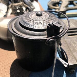 Antique Fanner cast iron glue pot. 