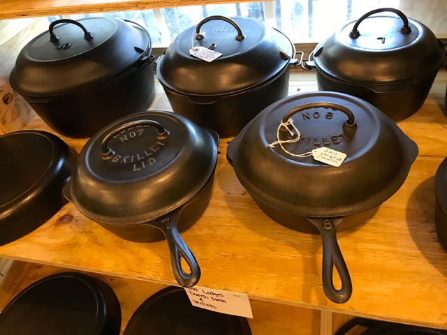 clayton mitchell baton rouge LA vintage and antique cast iron collection collect collector lodge lid cover unmarked deep skillet saucepan chicken frying fryer dutch oven 