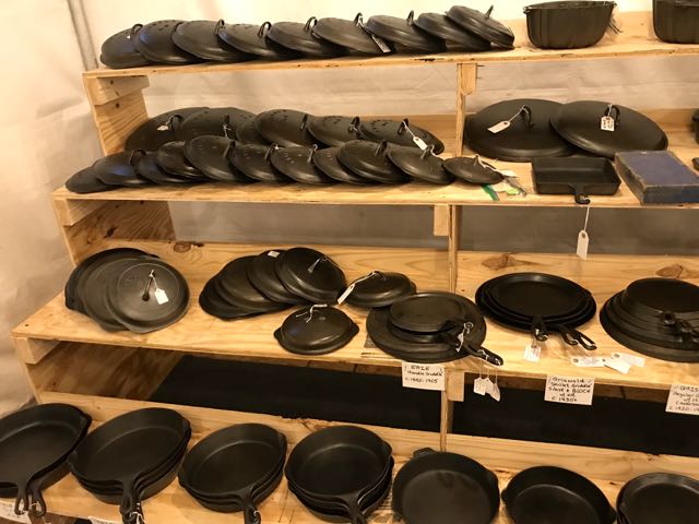 clayton mitchell baton rouge LA vintage and antique cast iron collection collect collector griswold griswald skillet breakfast divided griddle bread french roll dutch oven pan double bowl kettle fryer erie