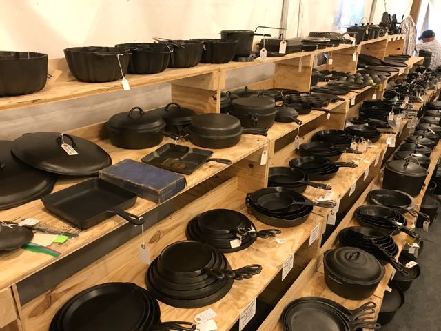 clayton mitchell baton rouge LA vintage and antique cast iron collection collect collector griswold griswald skillet breakfast divided griddle bread french roll dutch oven pan double bowl kettle fryer erie