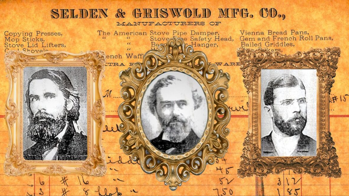 Old Selden & Griswold receipt with photos of Matthew Griswold, Samuel Selden, and John Card Selden superimposed on top.