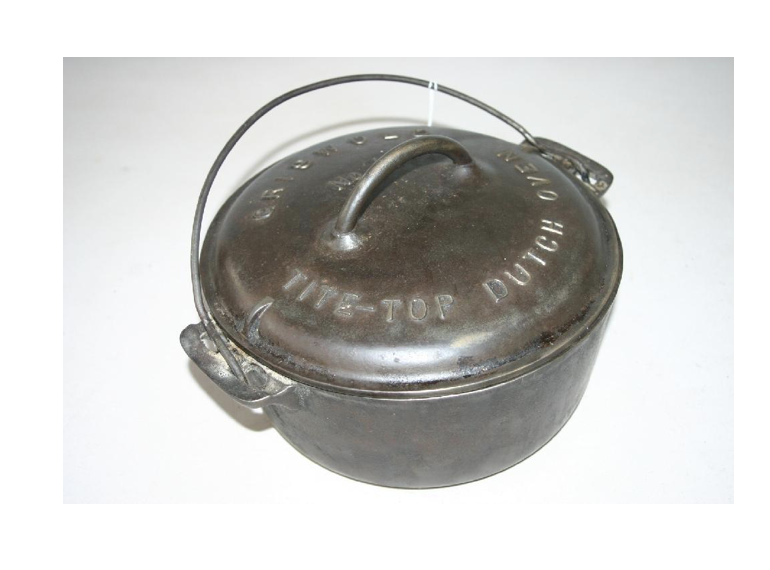 Vintage Antique Griswold Cast Iron Tite Top Dutch Oven no. 7 price how much value cost 
