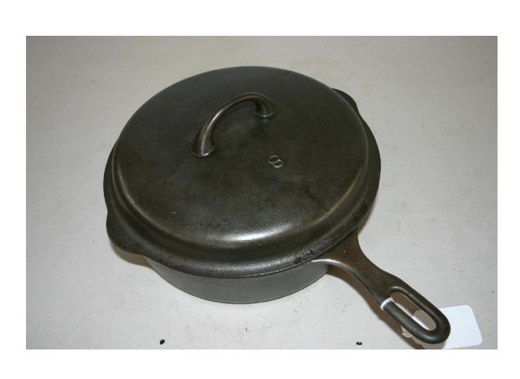 Griswold Iron Mountain antique vintage cast iron chicken pan deep skillet frying fry fryer 8 with lid coverprice how much value cost 