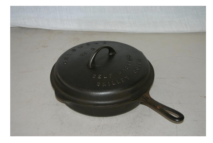 griswold chicken pan antique vintage fry frying skillet deep self basting skillet lid 8 cast iron cover large block logo fully-marked lid price how much value cost griswald