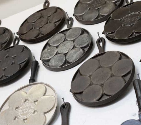 aebleskiver baking wafer pan cast iron round antique vintage o'neil museum collect collector collection