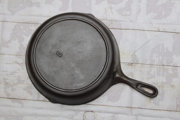 Antique Unknown Maker Inset Heat Ring Cast Iron Skillet with Molder's Mark collection of john clough