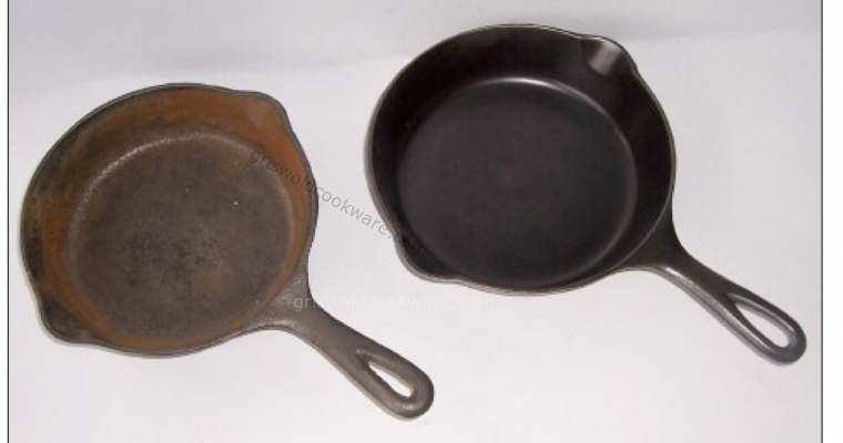 reproduction recast fake real griswold 5 vintage antique cast iron skillet pan fry how to tell signs of identify identification 