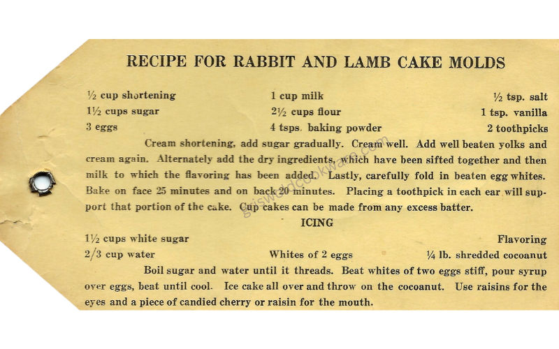 Griswold vintage antique cast iron cake mold rabbit lamb Santa mix icing frosting hang tag 