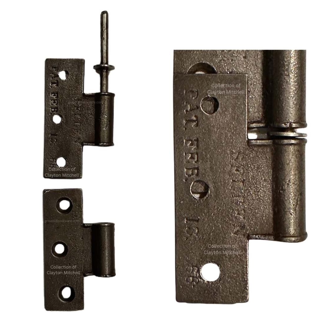 Antique cast iron separable butt hinge marked Selden.