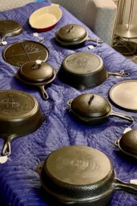 room sales at griswold cast iron cookware convention showing vintage and antique cookware for sale