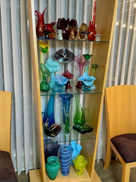 Art glass display. 