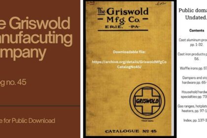 Header for blog post with information about the Griswold Manufacturing Company's catalog number 45, including table of contents.