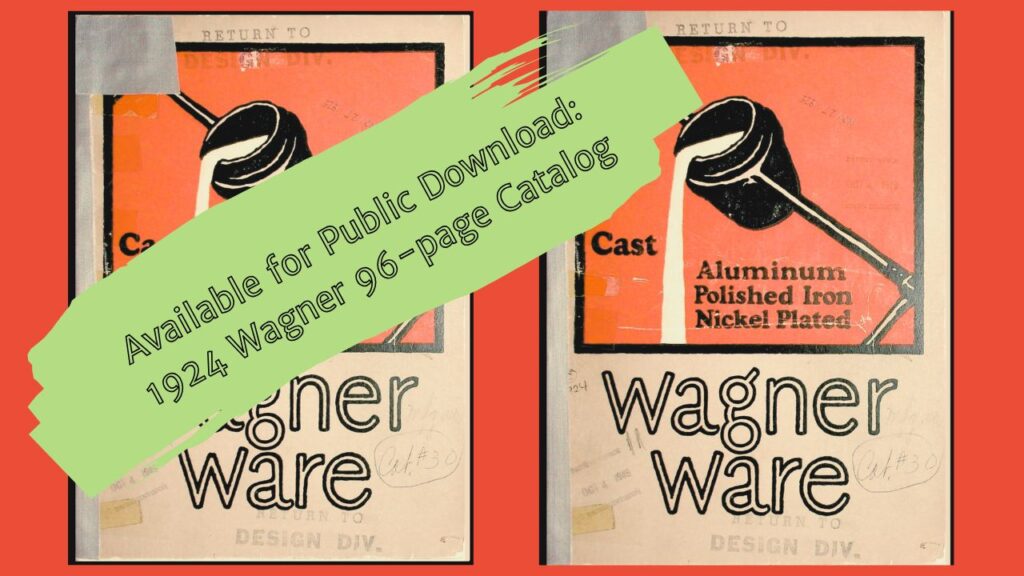Cover of 1924 Wagner Cast Aluminum and Cast Iron Catalog.