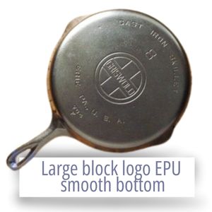 Vintage Griswold large block logo EPU (ERIE PA U.S.A.) skillet with smooth bottom
