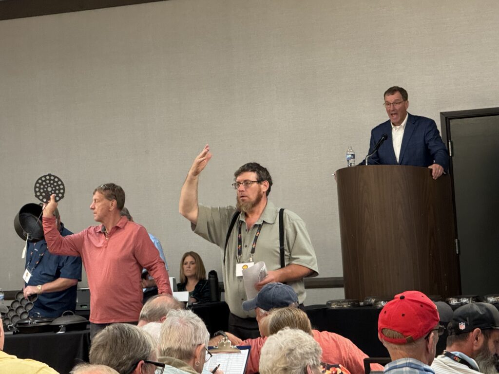 Cast iron auction at the cast iron convention. 