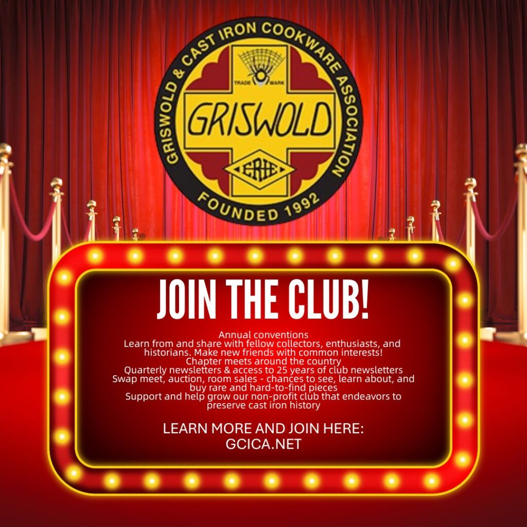Join the club banner for griswold and cast iron cookware association. 